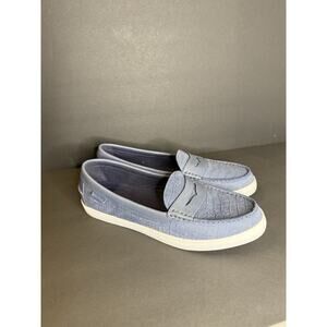 Cole Haan GrandPro Penny Loafers Women’s 11B Blue Croc Embossed Slip On Shoes